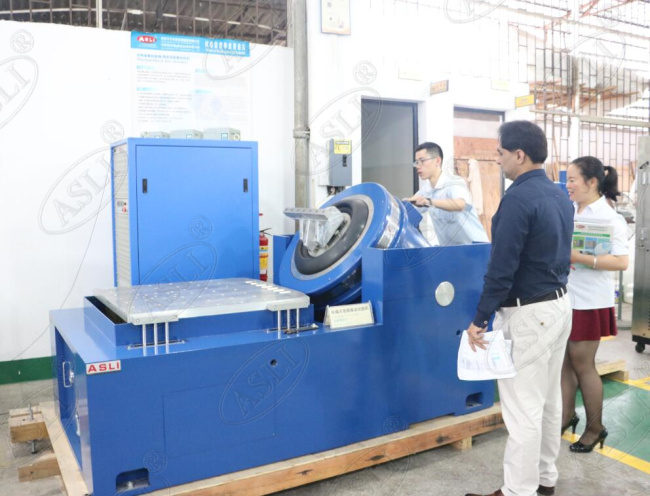 SGS 1000kg.F high frequency vibration shaker system — front view of the electrodynamics vibration test machine